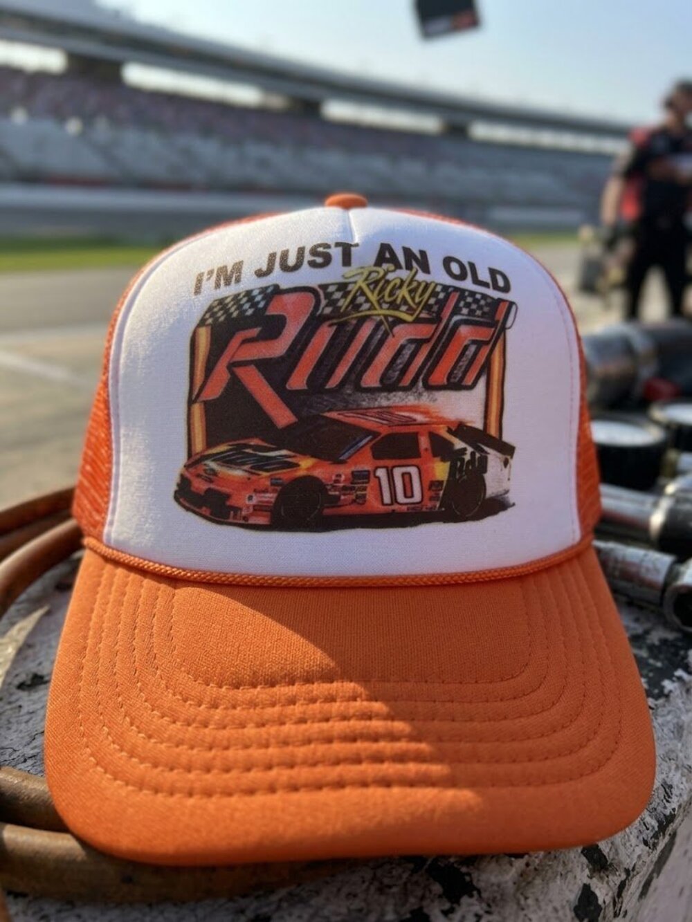 Retro Ricky Rudd Hat 10 Racing Stock Car Orange White Foam Rope Snapback Cap USA